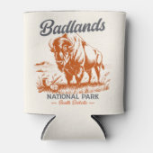 Badlands National Park Retro Bison  缶クーラー (正面)