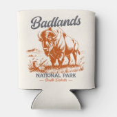 Badlands National Park Retro Bison  缶クーラー (裏面)