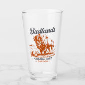 Badlands National Park Retro Bison Souvenir タンブラーグラス (正面)
