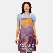 Badlands National Park South Dakota Painting エプロン (着用した状態)