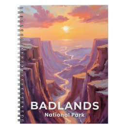 Badlands National Park South Dakota Painting ノートブック