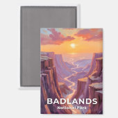 Badlands National Park South Dakota Painting マグネット (正面/裏面)