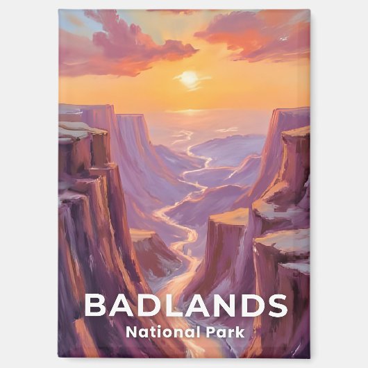 Badlands National Park South Dakota Painting マグネット (正面)