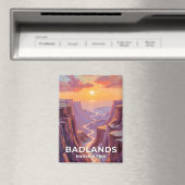 Badlands National Park South Dakota Painting マグネット (インサイチュ (食洗機))