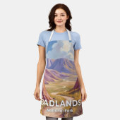 Badlands National Park South Dakota Travel Art エプロン (着用した状態)