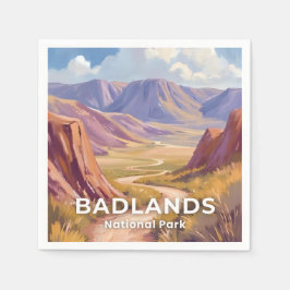 Badlands National Park South Dakota Travel Art スタンダードカクテルナプキン
