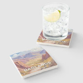 Badlands National Park South Dakota Travel Art ストーンコースター (横)