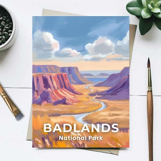 Badlands National Park South Dakota Travel Art ポストカード