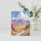 Badlands National Park South Dakota Travel Art ポストカード (スタンド正面)