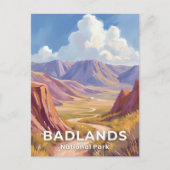Badlands National Park South Dakota Travel Art ポストカード (正面)