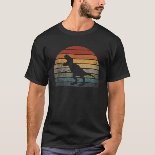 Badminto Saurus Rex Birdie Shuttlecock Dinosaur Ba Tシャツ (正面)