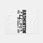 Badminton 4 Life Graphic Badminton Player Shuttle  フリースブランケット (正面(横))