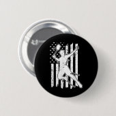 Badminton American Flag - Shuttle America Flag Bad 缶バッジ (正面&裏面)
