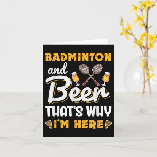 Badminton And Beer Shuttle Badminton Lover カード (黄色い花)