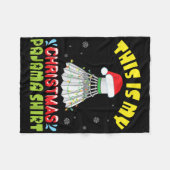 Badminton And Santa Costume Snow This Is My Christ フリースブランケット (正面(横))