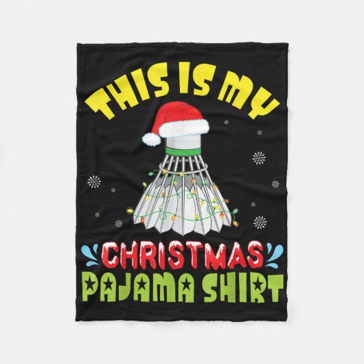 Badminton And Santa Costume Snow This Is My Christ フリースブランケット (正面)