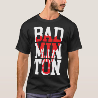 Badminton big font badminton coach s badminton rac tシャツ