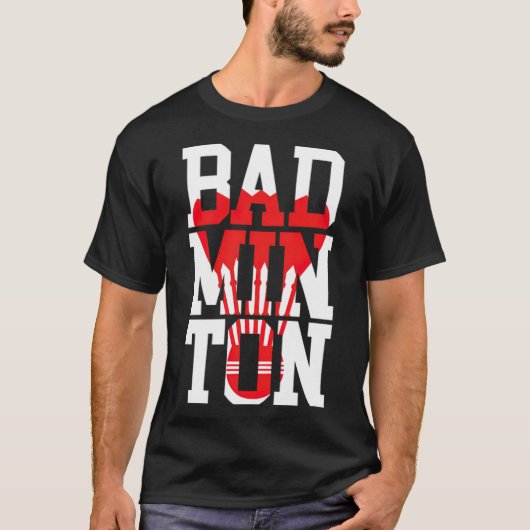 Badminton big font badminton coach s badminton rac tシャツ (正面)