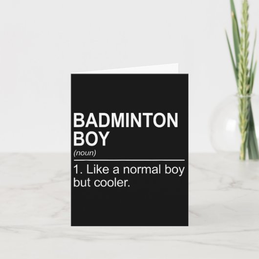 Badminton Boy Noun Definition Shuttle Badminton Pl カード (正面)