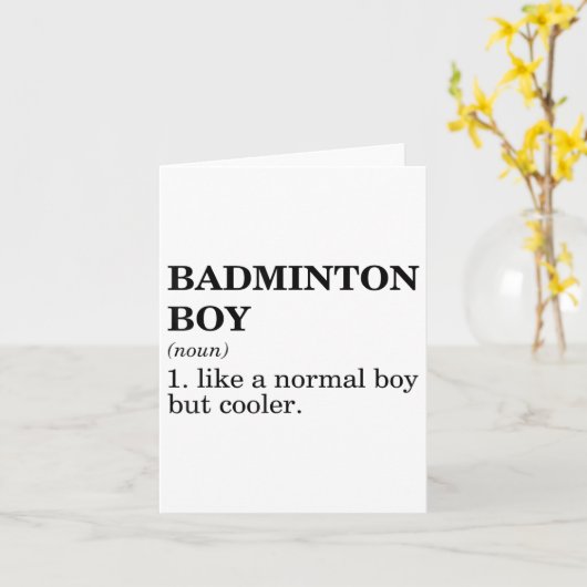 Badminton Boy Noun Definition Shuttle Badminton Pl カード (黄色い花)