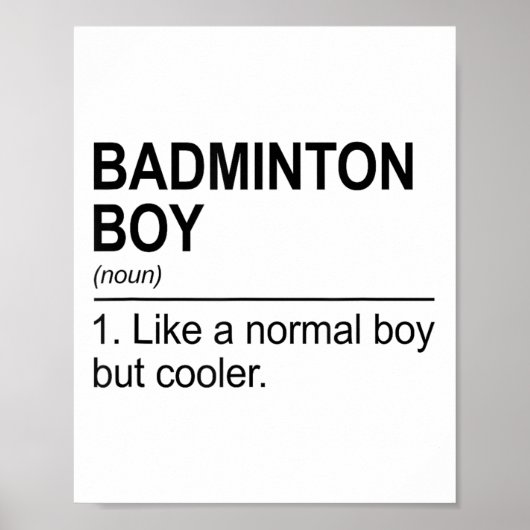 Badminton Boy Noun Definition Shuttle Badminton Pl ポスター (正面)