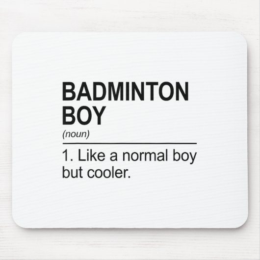 Badminton Boy Noun Definition Shuttle Badminton Pl マウスパッド (正面)