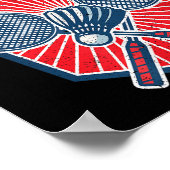 Badminton Champion Funny Badminton  ポスター (角)