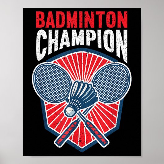 Badminton Champion Funny Badminton  ポスター (正面)