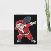 Badminton Christmas Dabbing Santa Claus With Shutt カード (正面)