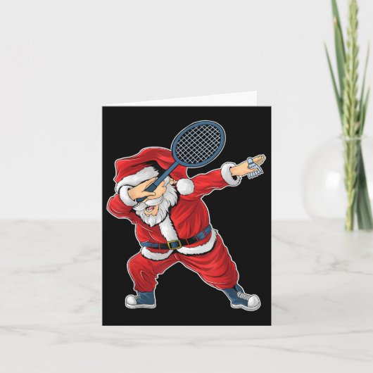 Badminton Christmas Dabbing Santa Claus With Shutt カード (正面)