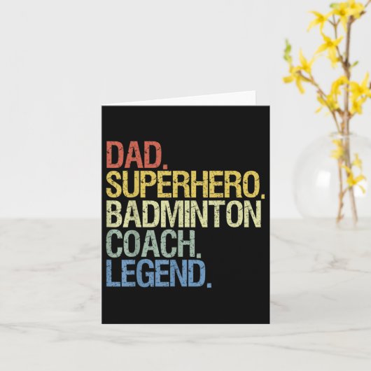 Badminton Coach Dad  カード (黄色い花)