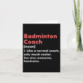 Badminton Coach Definition Funny Trainer Gift Pres カード (正面)