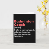 Badminton Coach Definition Funny Trainer Gift Pres カード (黄色い花)