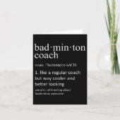 Badminton Coach Definition Sports Funny Trainer  カード (正面)