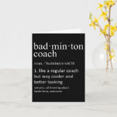 Badminton Coach Definition Sports Funny Trainer  カード (黄色い花)