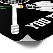 Badminton Coach No Crying Shuttle Badminton Player ポスター (角)