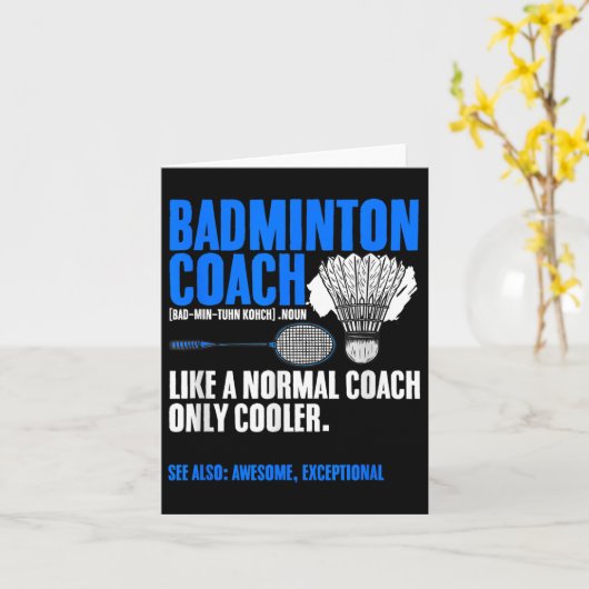 Badminton Coach Racket Shuttle Hobby Badminton Pla カード (黄色い花)