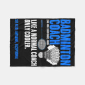 Badminton Coach Racket Shuttle Hobby Badminton Pla フリースブランケット (正面(横))