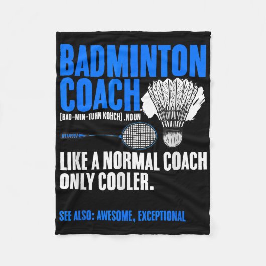 Badminton Coach Racket Shuttle Hobby Badminton Pla フリースブランケット (正面)