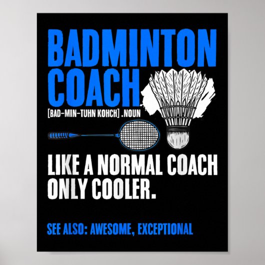 Badminton Coach Racket Shuttle Hobby Badminton Pla ポスター (正面)
