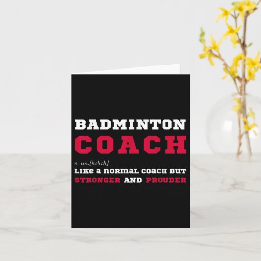 Badminton Coach Sports Coaching Definition Gift  カード (黄色い花)