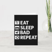 Badminton Eat Sleep Repeat Funny Shuttle Meme  カード (正面)