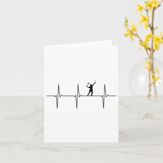 Badminton Ecg Heartbeat Shuttle Pulse Frequency カード (黄色い花)