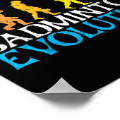 Badminton Evolution Monkey Badminton Player Badmin ポスター (角)