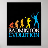 Badminton Evolution Monkey Badminton Player Badmin ポスター (正面)