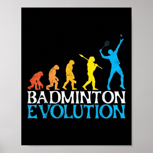 Badminton Evolution Monkey Badminton Player Badmin ポスター (正面)