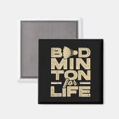 Badminton For Life Badminton Player Shuttle Cross  マグネット (正面/裏面)