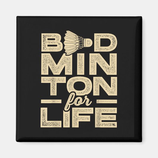 Badminton For Life Badminton Player Shuttle Cross  マグネット (正面)