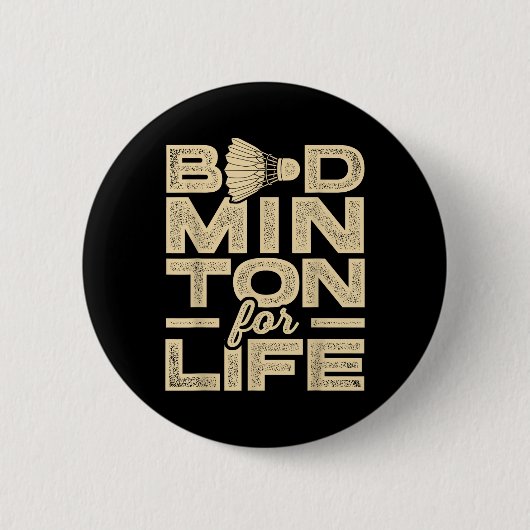 Badminton For Life Badminton Player Shuttle Cross 缶バッジ (正面)
