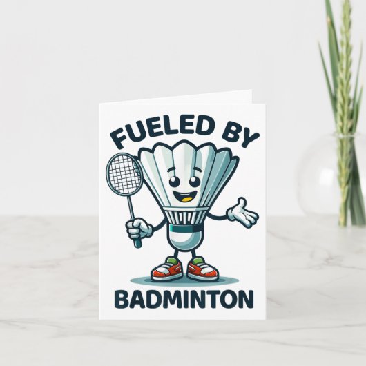 Badminton Forever Cartoon Shuttle And Racket Graph カード (正面)